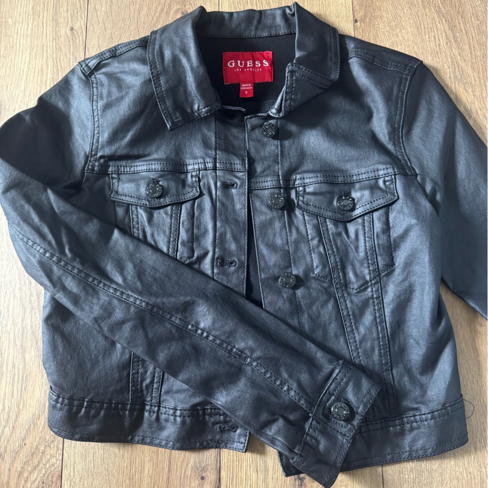 Guess Black Leather Jacket